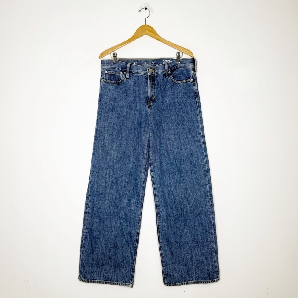J.Crew Low Rise Wide Leg Jeans Blue Denim Size 28